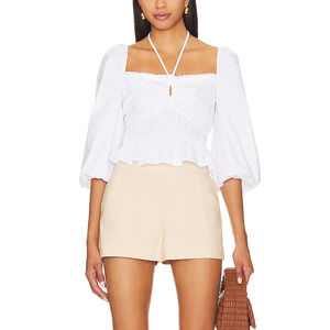 Bailey 44 'Shani' White Popline Halterneck Top Size L - NWT